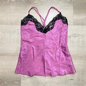 Purple Cami W/ Black Lace